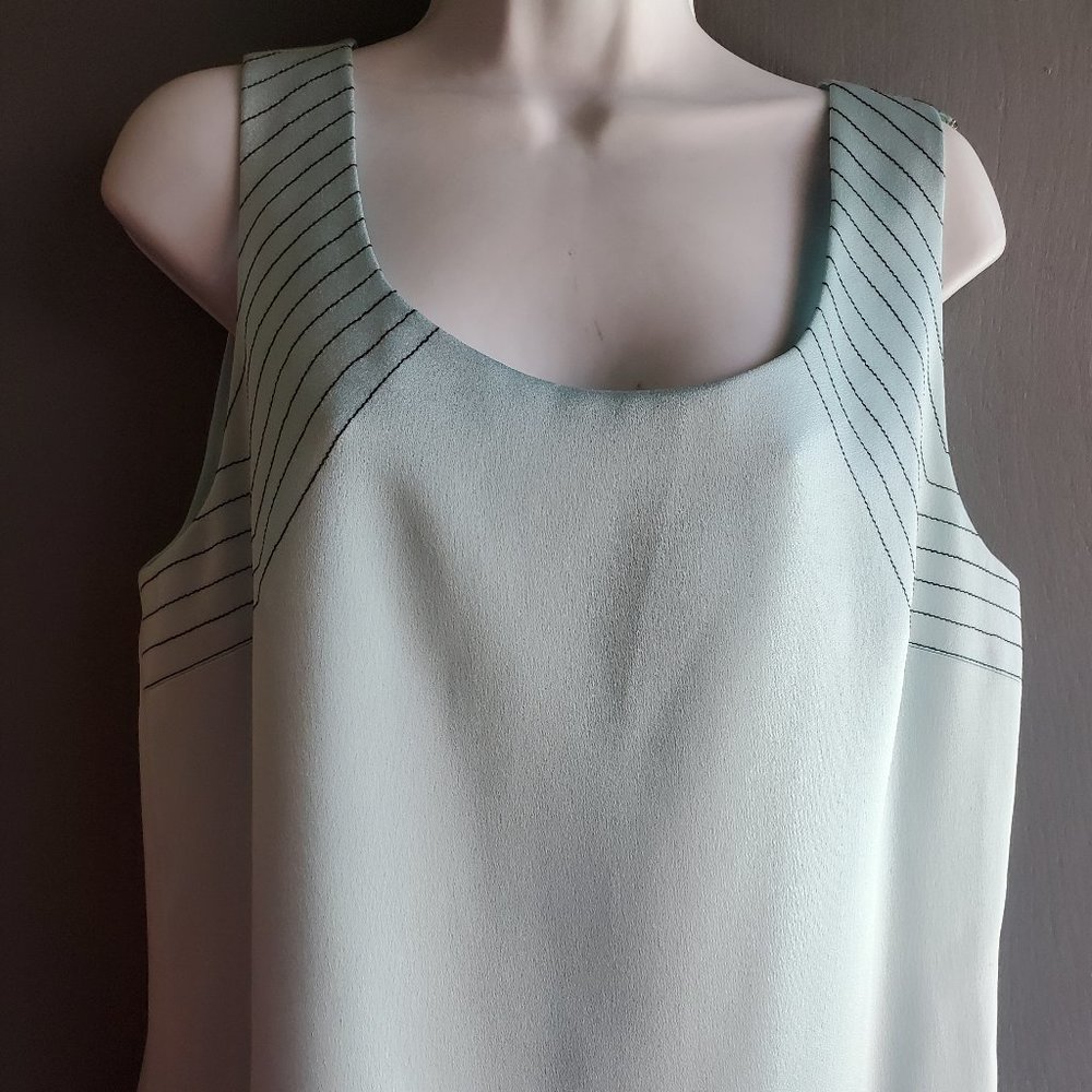 Lourdes Chavez Light Turquoise Sleeveless Blouse - Size XL